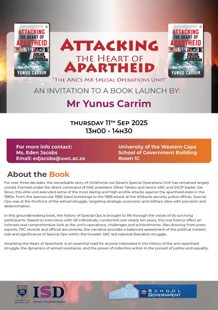 Soft Book Launch: Attacking the Heart of Apartheid